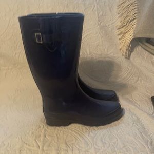 Ladies size 7 dark blue rain boots